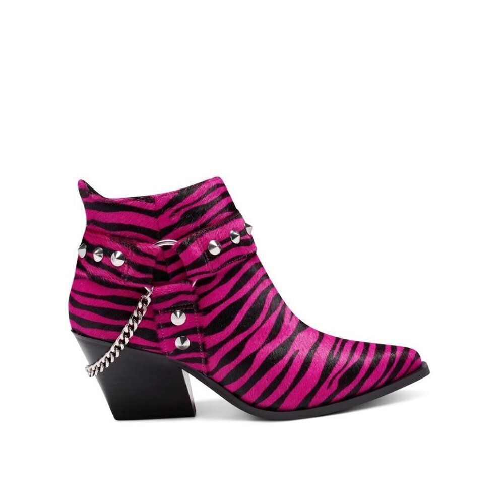 Jessica Simpson Sz. 8.5 Zayrie Genuine Calf Hair Moto Bootie